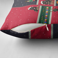 German Shepherd Puppy Christmas Pillow Cover with Ornaments Wreath and Nutcracker Design - Wonder Print Shop