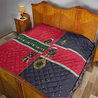 German Shepherd Puppy Christmas Quilt with Ornaments Wreath and Nutcracker Design - Wonder Print Shop