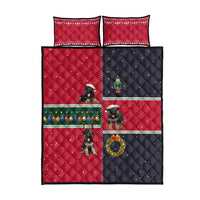 German Shepherd Puppy Christmas Quilt Bed Set with Ornaments Wreath and Nutcracker Design - Wonder Print Shop