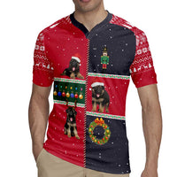 German Shepherd Puppy Christmas Rugby Jersey with Ornaments Wreath and Nutcracker Design - Wonder Print Shop