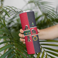 German Shepherd Puppy Christmas Skinny Tumbler with Ornaments Wreath and Nutcracker Design - Wonder Print Shop
