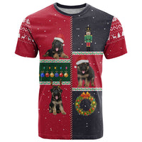 German Shepherd Puppy Christmas T Shirt with Ornaments Wreath and Nutcracker Design - Wonder Print Shop