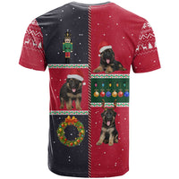 German Shepherd Puppy Christmas T Shirt with Ornaments Wreath and Nutcracker Design - Wonder Print Shop