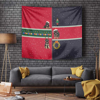 German Shepherd Puppy Christmas Tapestry with Ornaments Wreath and Nutcracker Design - Wonder Print Shop