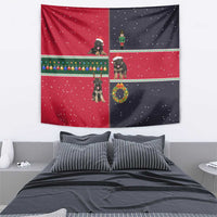 German Shepherd Puppy Christmas Tapestry with Ornaments Wreath and Nutcracker Design - Wonder Print Shop