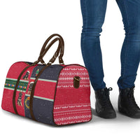 German Shepherd Puppy Christmas Travel Bag with Ornaments Wreath and Nutcracker Design - Wonder Print Shop