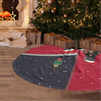 German Shepherd Puppy Christmas Tree Skirt with Ornaments Wreath and Nutcracker Design - Wonder Print Shop