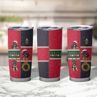German Shepherd Puppy Christmas Tumbler Cup with Ornaments Wreath and Nutcracker Design - Wonder Print Shop