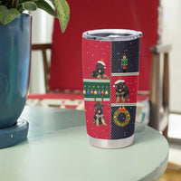 German Shepherd Puppy Christmas Tumbler Cup with Ornaments Wreath and Nutcracker Design - Wonder Print Shop