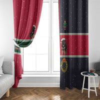 German Shepherd Puppy Christmas Window Curtain with Ornaments Wreath and Nutcracker Design - Wonder Print Shop