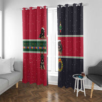 German Shepherd Puppy Christmas Window Curtain with Ornaments Wreath and Nutcracker Design - Wonder Print Shop