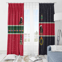 German Shepherd Puppy Christmas Window Curtain with Ornaments Wreath and Nutcracker Design - Wonder Print Shop