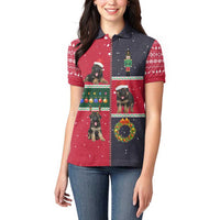 German Shepherd Puppy Christmas Women Polo Shirt with Ornaments Wreath and Nutcracker Design - Wonder Print Shop