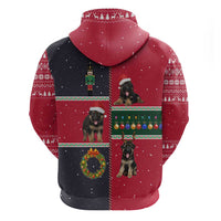 German Shepherd Puppy Christmas Zip Hoodie with Ornaments Wreath and Nutcracker Design - Wonder Print Shop