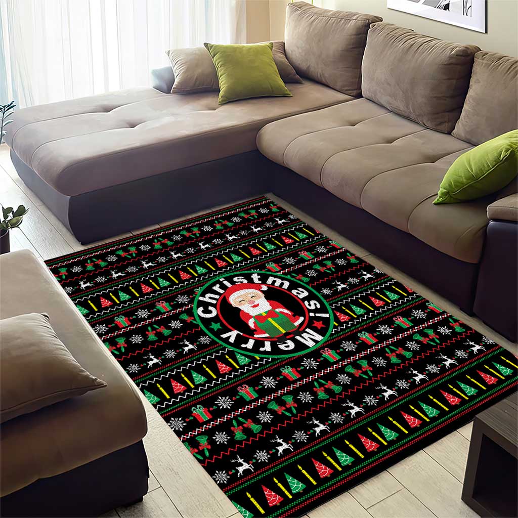 Gift For Merry Christmas Area Rug with Santa Claus and Holiday Icons Pattern - Wonder Print Shop