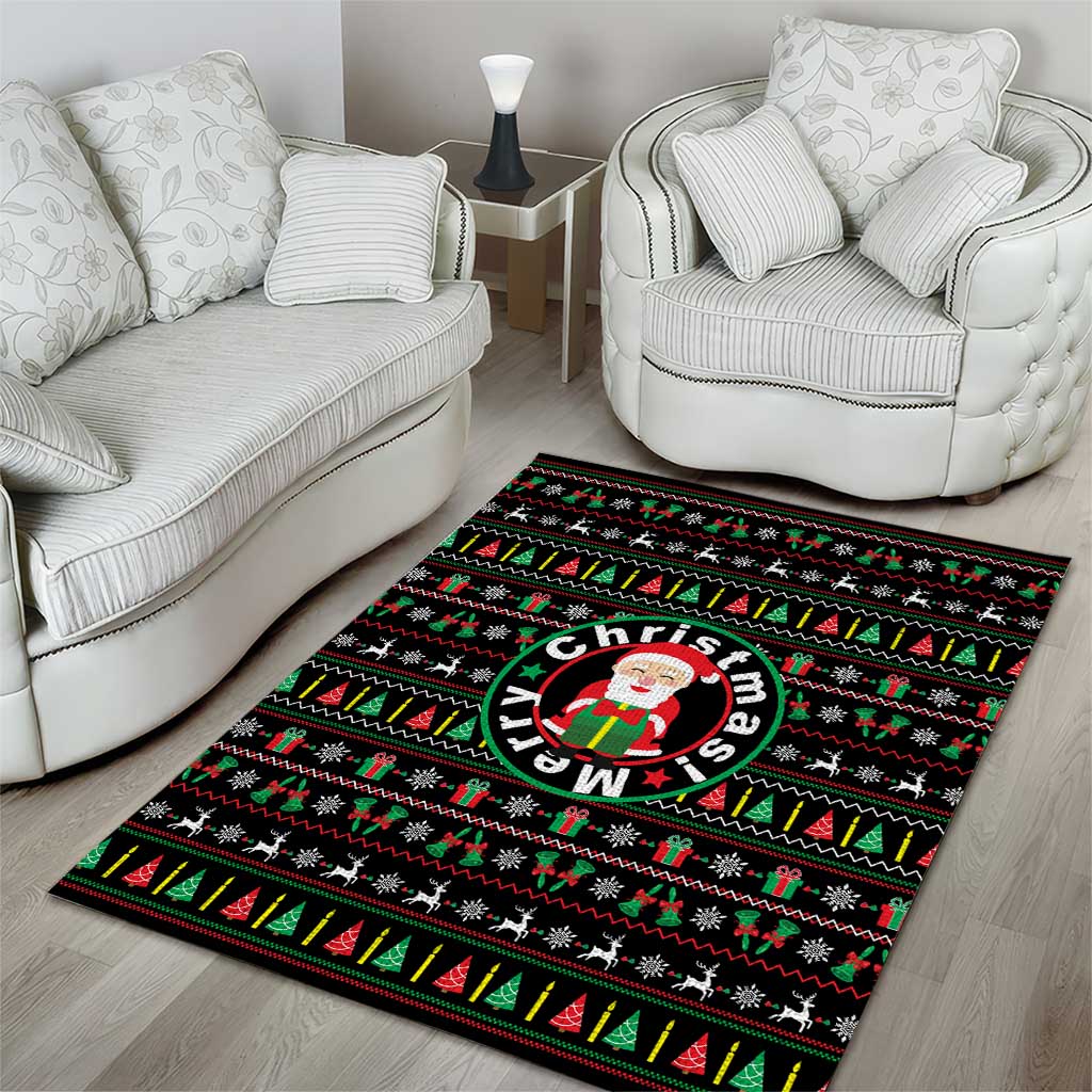 Gift For Merry Christmas Area Rug with Santa Claus and Holiday Icons Pattern - Wonder Print Shop
