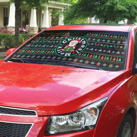 Gift For Merry Christmas Auto Sun Shade with Santa Claus and Holiday Icons Pattern - Wonder Print Shop