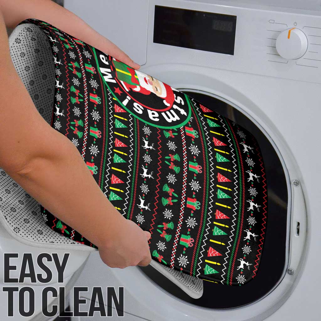 Gift For Merry Christmas Bathroom Set with Santa Claus and Holiday Icons Pattern - Wonder Print Shop