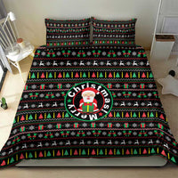 Gift For Merry Christmas Bedding Set with Santa Claus and Holiday Icons Pattern - Wonder Print Shop