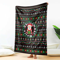 Gift For Merry Christmas Blanket with Santa Claus and Holiday Icons Pattern - Wonder Print Shop