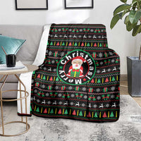 Gift For Merry Christmas Blanket with Santa Claus and Holiday Icons Pattern - Wonder Print Shop