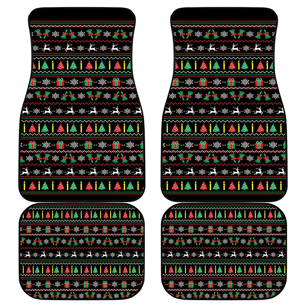 Gift For Merry Christmas Car Mats with Santa Claus and Holiday Icons Pattern - Wonder Print Shop