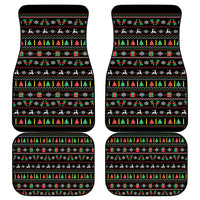 Gift For Merry Christmas Car Mats with Santa Claus and Holiday Icons Pattern - Wonder Print Shop