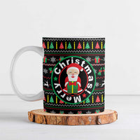Gift For Merry Christmas Ceramic Mug with Santa Claus and Holiday Icons Pattern - Wonder Print Shop