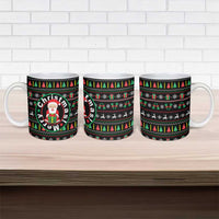 Gift For Merry Christmas Ceramic Mug with Santa Claus and Holiday Icons Pattern - Wonder Print Shop