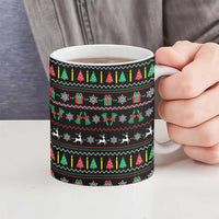 Gift For Merry Christmas Ceramic Mug with Santa Claus and Holiday Icons Pattern - Wonder Print Shop