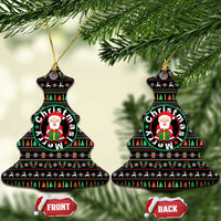 Gift For Merry Christmas Ceramic Ornament with Santa Claus and Holiday Icons Pattern - Wonder Print Shop