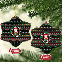 Gift For Merry Christmas Ceramic Ornament with Santa Claus and Holiday Icons Pattern - Wonder Print Shop