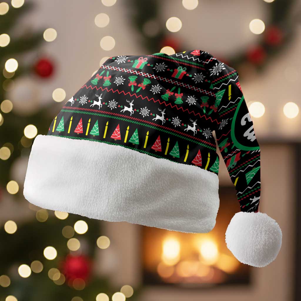 Gift For Merry Christmas Santa Hat with Santa Claus and Holiday Icons Pattern - Wonder Print Shop