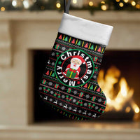 Gift For Merry Christmas Stocking with Santa Claus and Holiday Icons Pattern - Wonder Print Shop