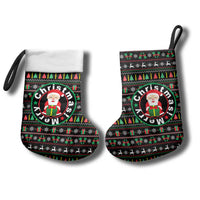 Gift For Merry Christmas Stocking with Santa Claus and Holiday Icons Pattern - Wonder Print Shop