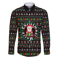 Gift For Merry Christmas Family Matching Long Sleeve Bodycon Dress and Hawaiian Shirt with Santa Claus and Holiday Icons Pattern - Wonder Print Shop