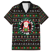 Gift For Merry Christmas Family Matching Off The Shoulder Long Sleeve Dress and Hawaiian Shirt with Santa Claus and Holiday Icons Pattern - Wonder Print Shop