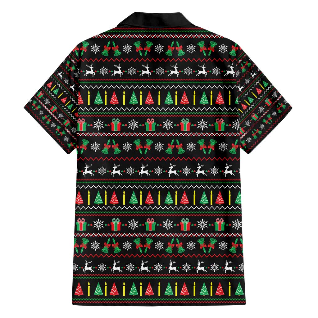 Gift For Merry Christmas Family Matching Short Sleeve Bodycon Dress and Hawaiian Shirt with Santa Claus and Holiday Icons Pattern - Wonder Print Shop