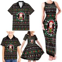 Gift For Merry Christmas Family Matching Tank Maxi Dress and Hawaiian Shirt with Santa Claus and Holiday Icons Pattern - Wonder Print Shop
