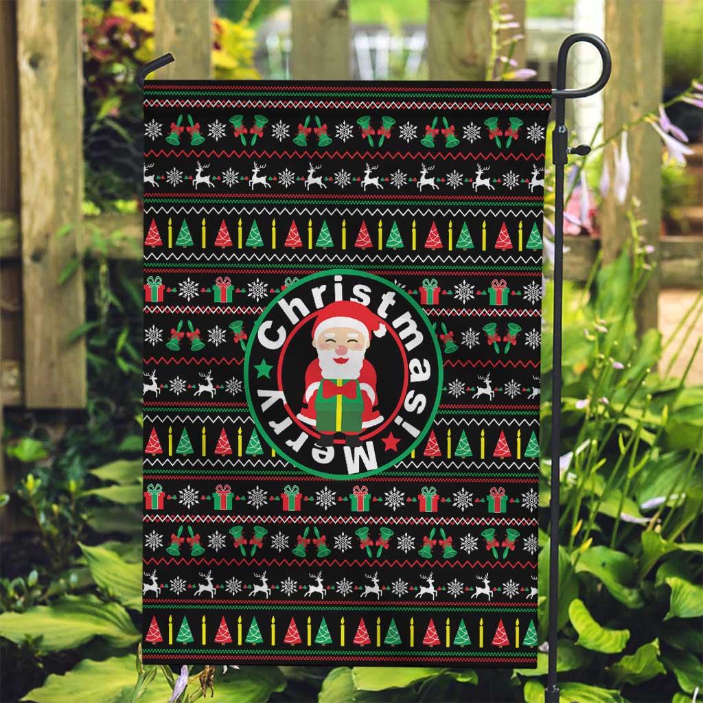 Gift For Merry Christmas Garden Flag with Santa Claus and Holiday Icons Pattern - Wonder Print Shop