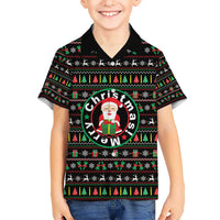 Gift For Merry Christmas Kid Hawaiian Shirt with Santa Claus and Holiday Icons Pattern - Wonder Print Shop