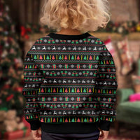 Gift For Merry Christmas Kid Ugly Christmas Sweater with Santa Claus and Holiday Icons Pattern - Wonder Print Shop