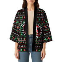 Gift For Merry Christmas Kimono with Santa Claus and Holiday Icons Pattern - Wonder Print Shop