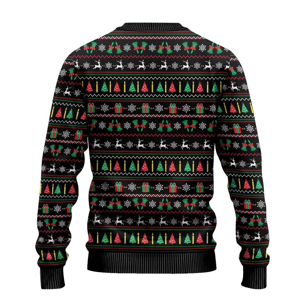 Gift For Merry Christmas Ugly Christmas Sweater with Santa Claus and Holiday Icons Pattern - Wonder Print Shop
