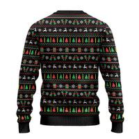 Gift For Merry Christmas Ugly Christmas Sweater with Santa Claus and Holiday Icons Pattern - Wonder Print Shop