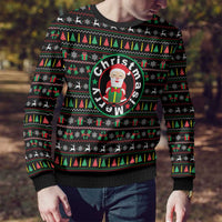 Gift For Merry Christmas Ugly Christmas Sweater with Santa Claus and Holiday Icons Pattern - Wonder Print Shop