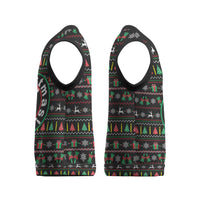 Gift For Merry Christmas Knitted V-Neck Vest with Santa Claus and Holiday Icons Pattern - Wonder Print Shop