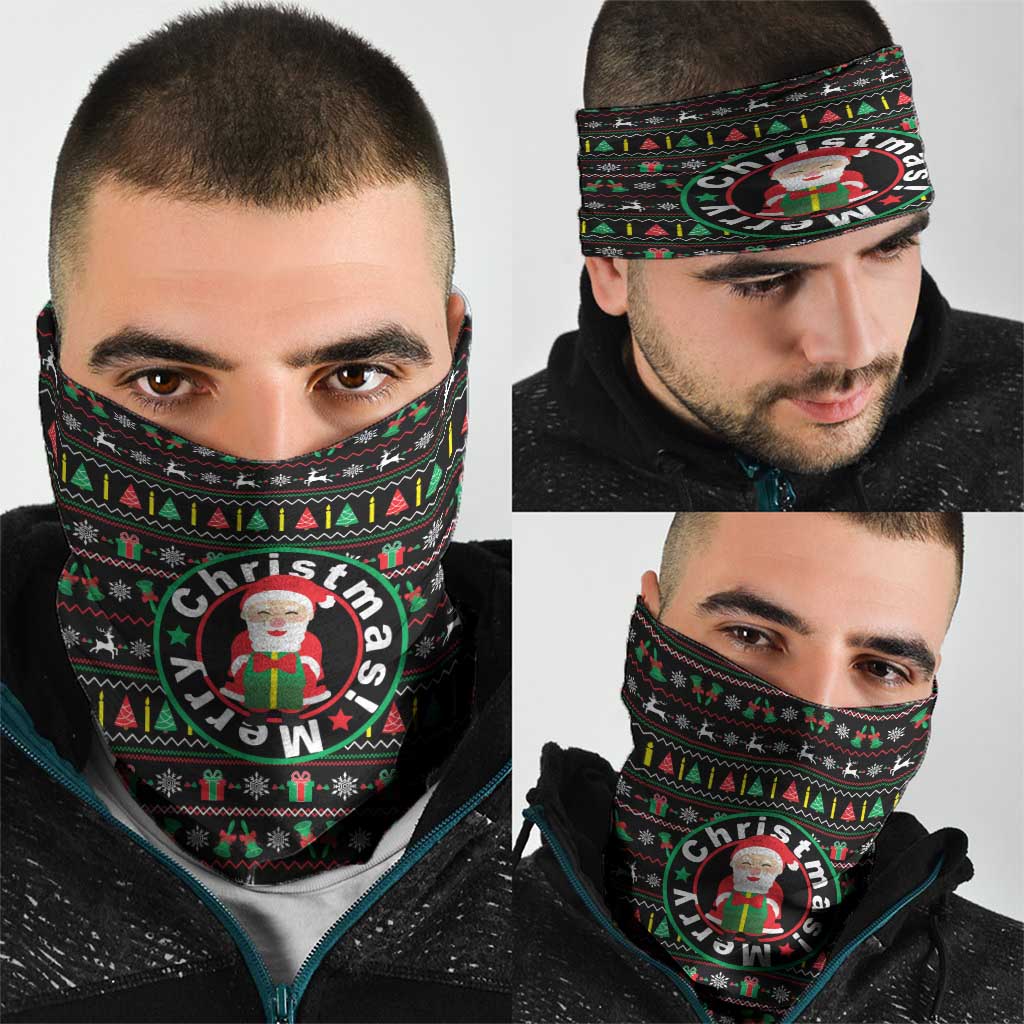 Gift For Merry Christmas Neck Gaiter with Santa Claus and Holiday Icons Pattern - Wonder Print Shop