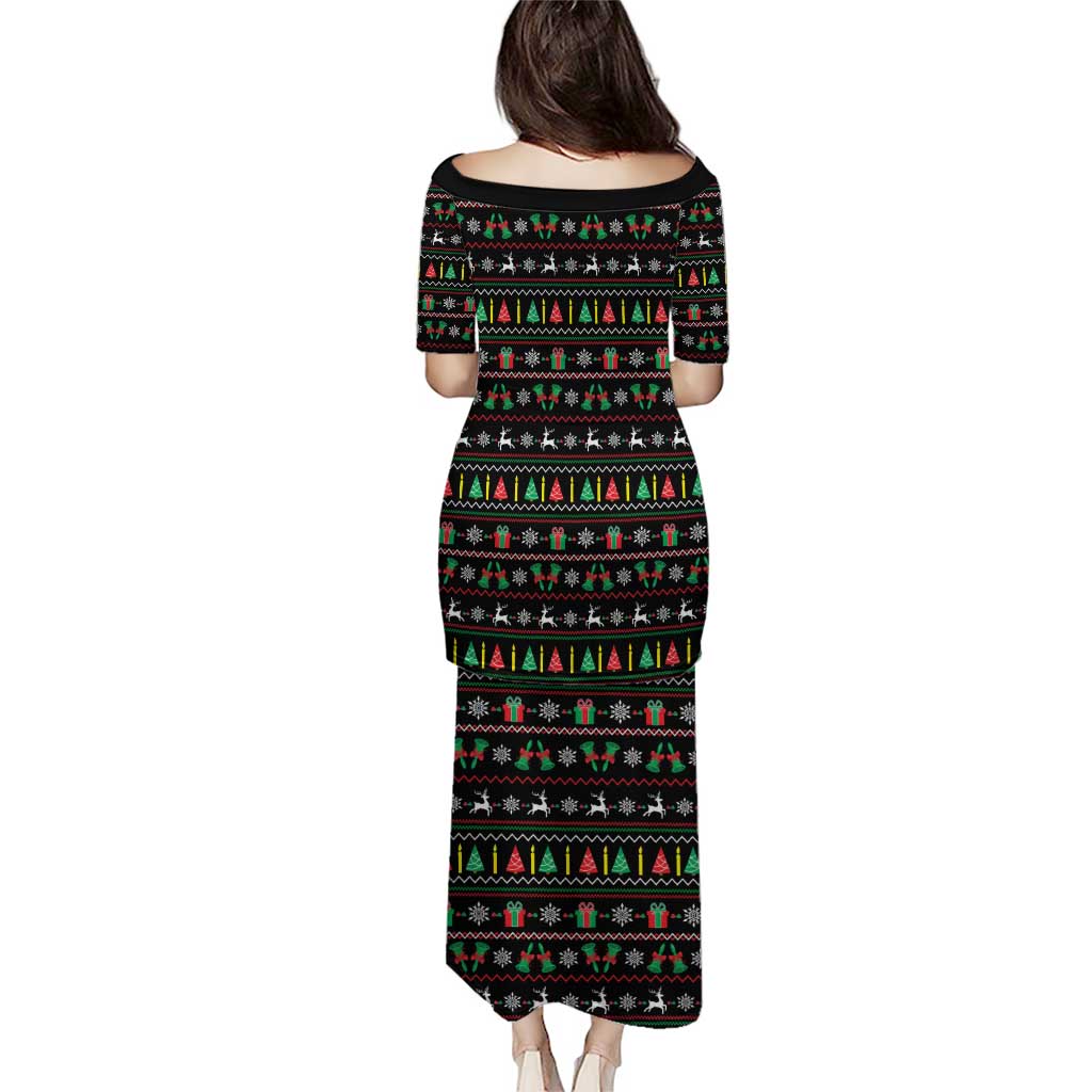 Gift For Merry Christmas Puletasi with Santa Claus and Holiday Icons Pattern - Wonder Print Shop