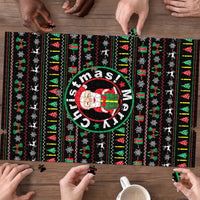 Gift For Merry Christmas Puzzle with Santa Claus and Holiday Icons Pattern - Wonder Print Shop
